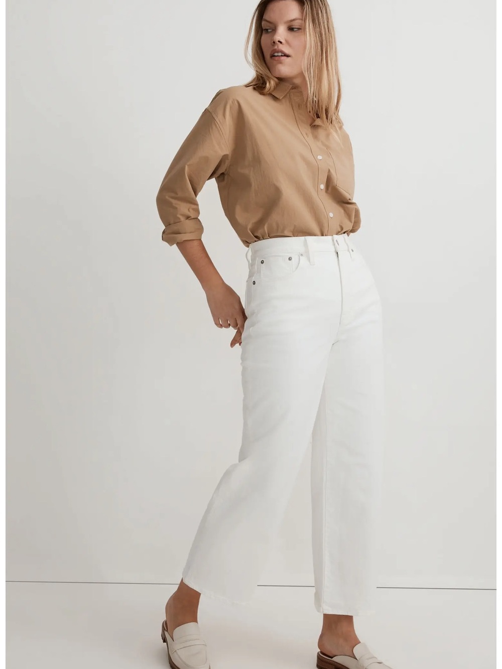 Madewell White Perfect Vintage Wide Leg Jeans